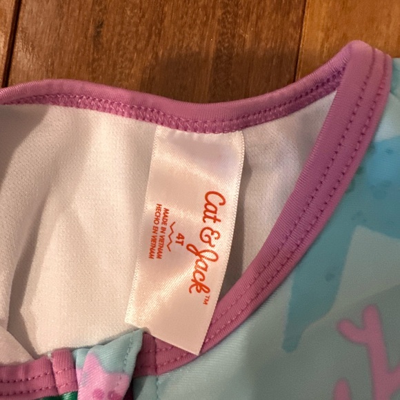 Cat & Jack Purple and Blue Kids' Swimsuit - Picture 2 of 2